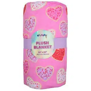 [780-4034] Heart Cookies Plush Blanket