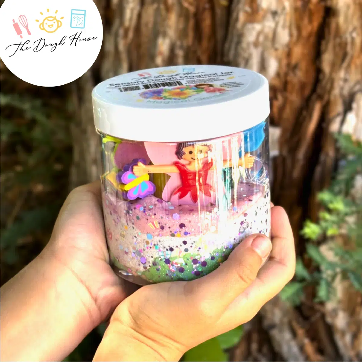 Sensory Dough Girly Garden Jar (Super Size)