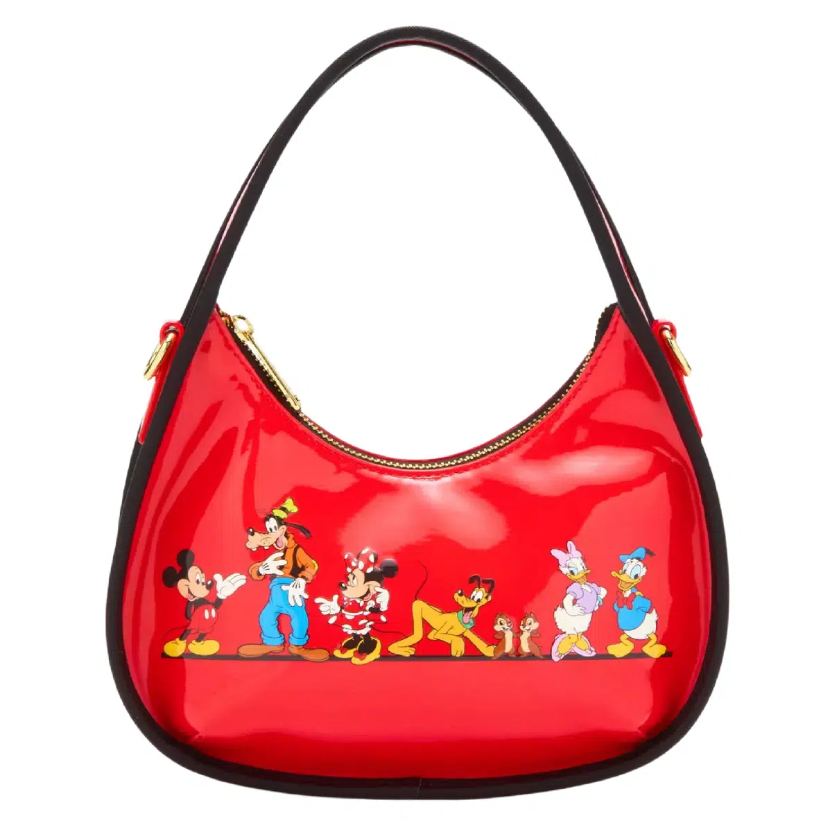 Loungefly Disney Mickey Mouse & Friends Red Vinyl Crossbody Bag