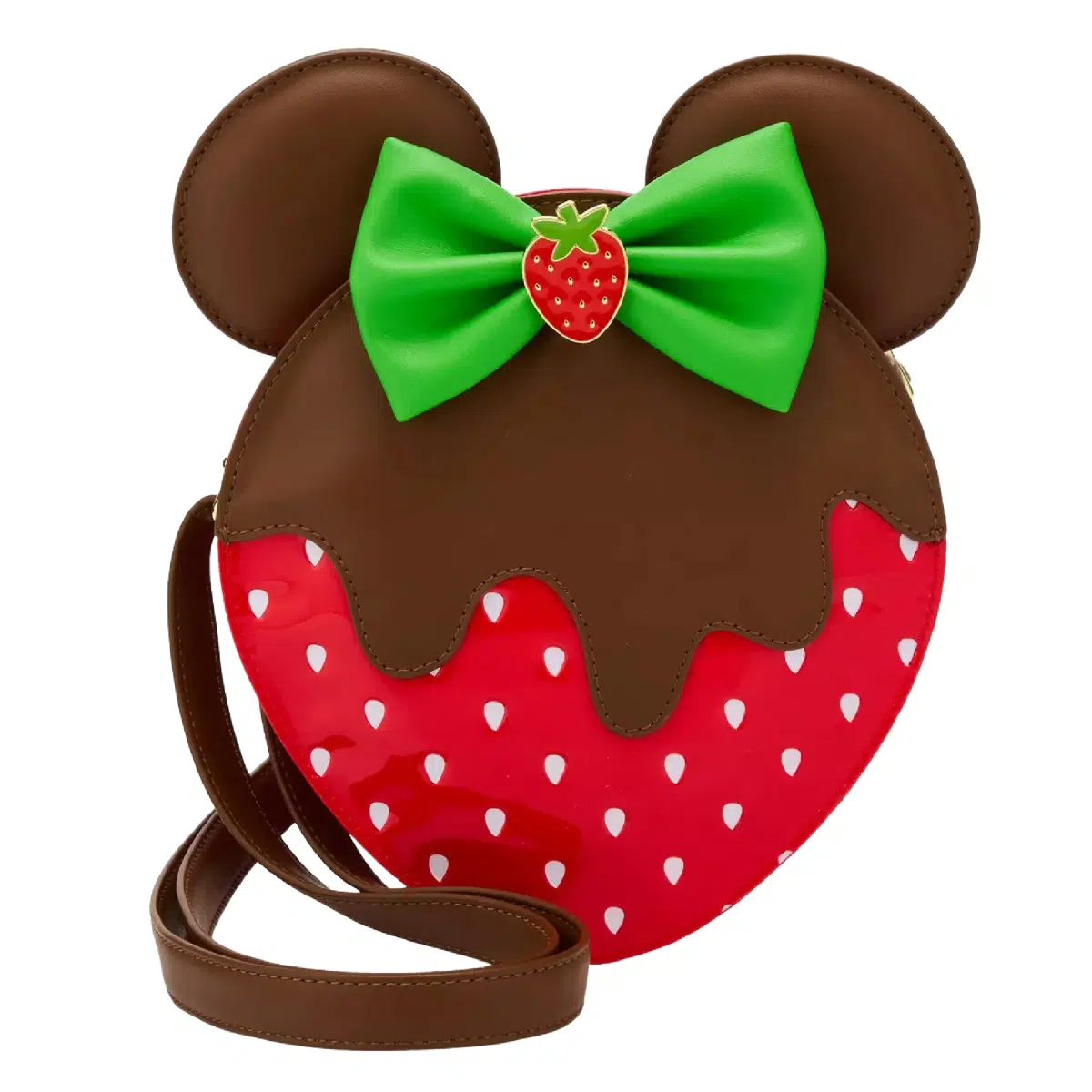 Loungefly Disney Minnie Mouse Chocolate Dipped Strawberry Ears Scented Figural Crossbody Bag