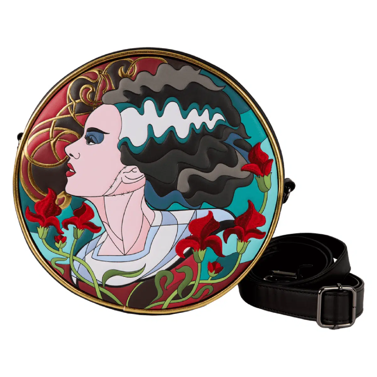 Loungefly Universal Monsters The Bride of Frankenstein Stained Glass Crossbody Bag