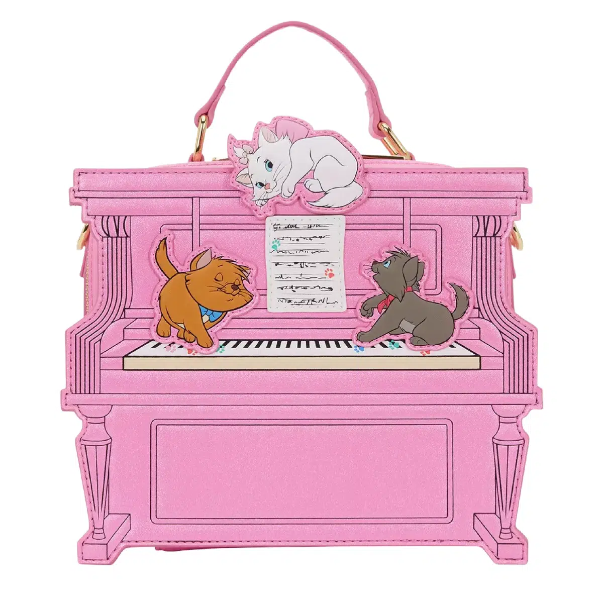 Loungefly Disney The Aristocats Kittens Figural Piano Crossbody Bag