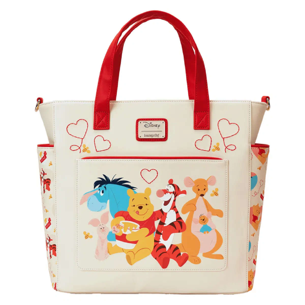Loungefly Winnie The Pooh & Friends Hearts Convertible Backpack & Tote Crossbody Bag