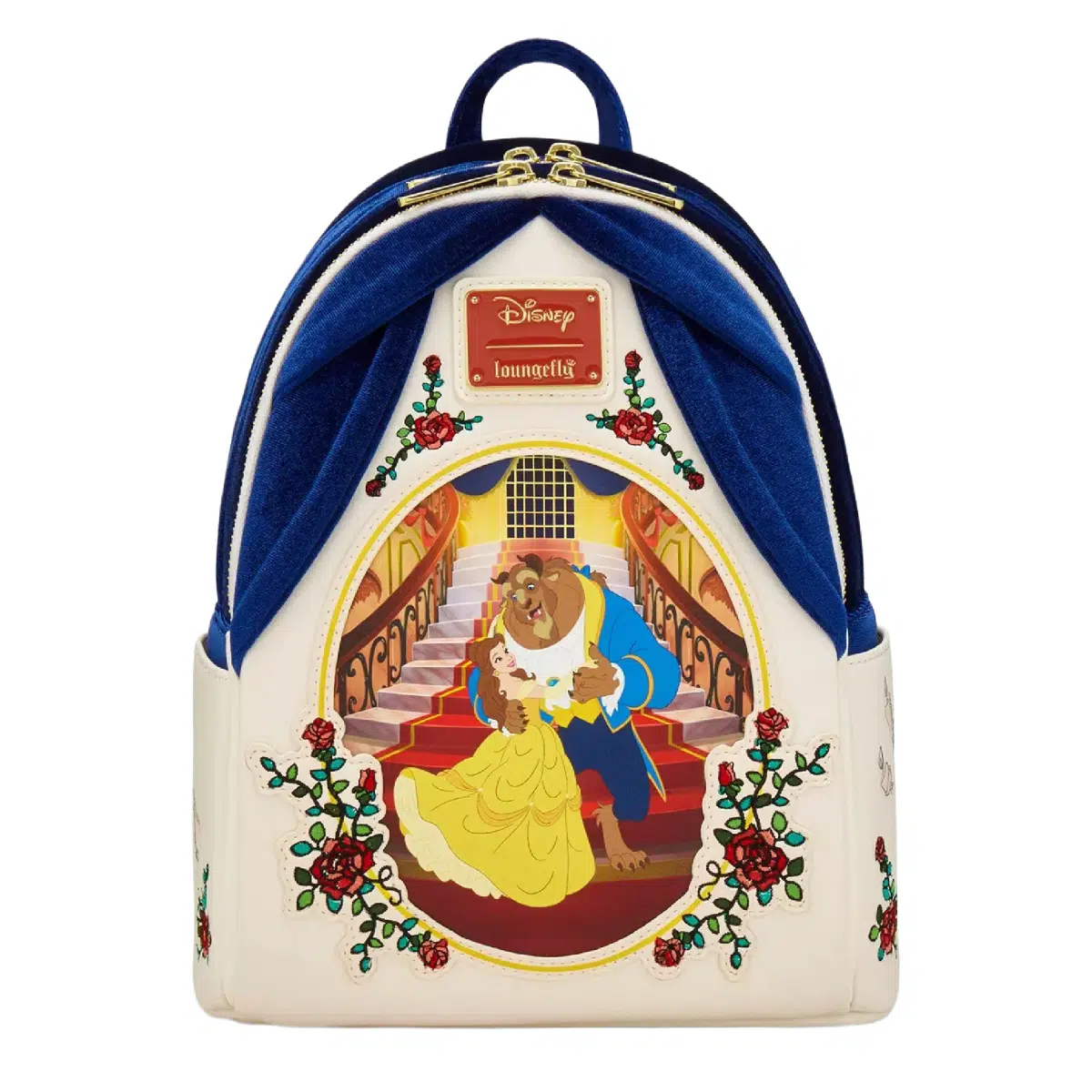 Loungefly Disney Beauty and the Beast Belle & Beast Velvet Mini Backpack