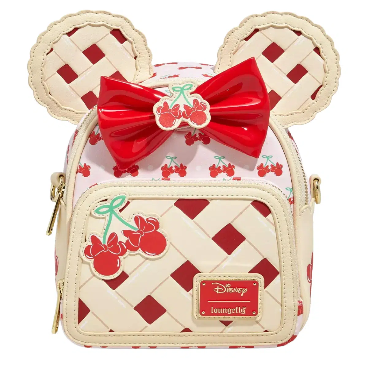 Loungefly Disney Minnie Mouse Cherry Pie Convertible Mini Backpack