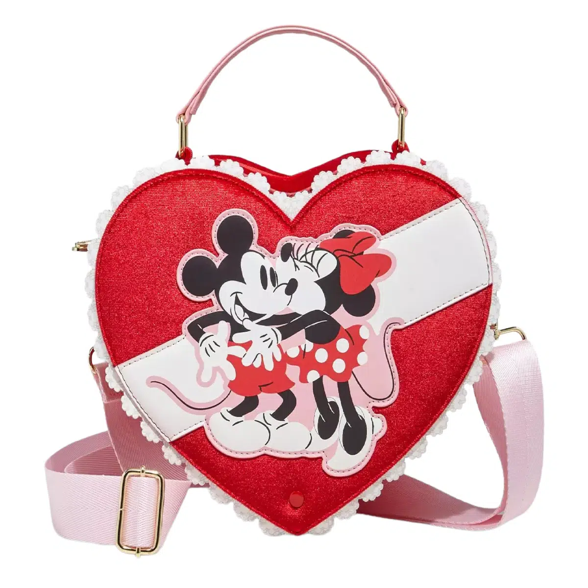 Loungefly Disney Mickey & Minnie Valentine's Day Chocolate Heart Box Chocolate Scented Figural Crossbody
