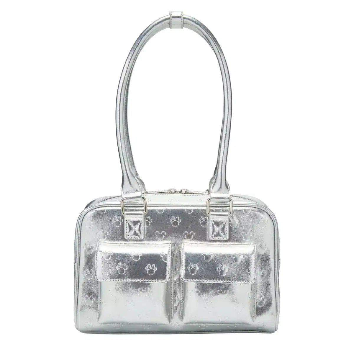 Loungefly Disney Mickey & Minnie Silver Metallic Purse