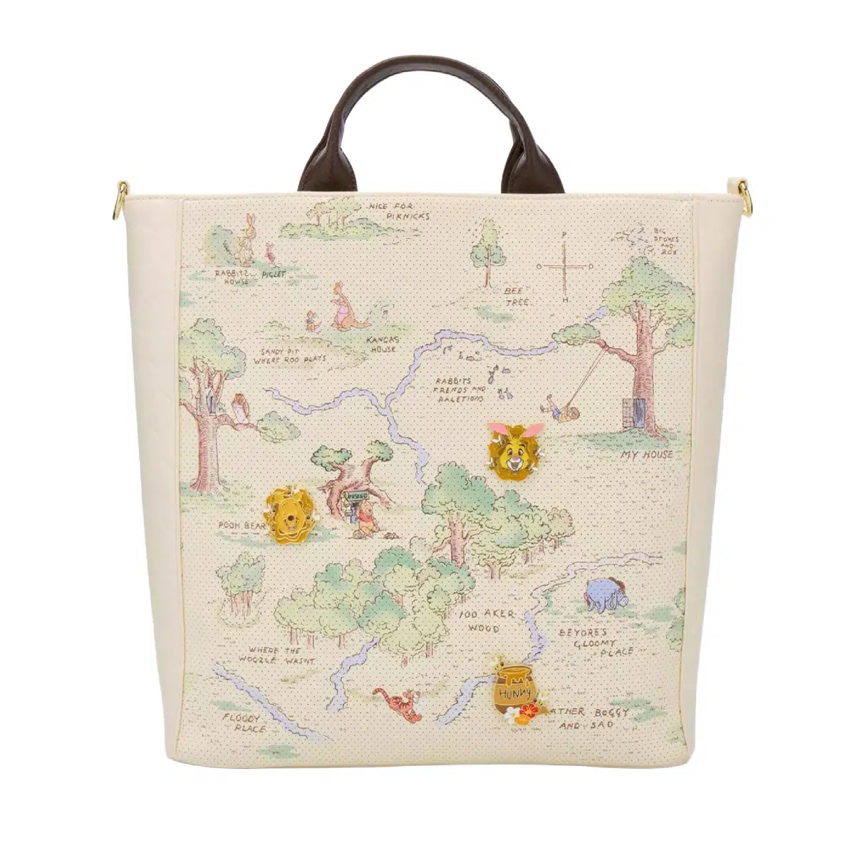 Loungefly Disney Winnie The Pooh Map Pin Collector Tote Bag