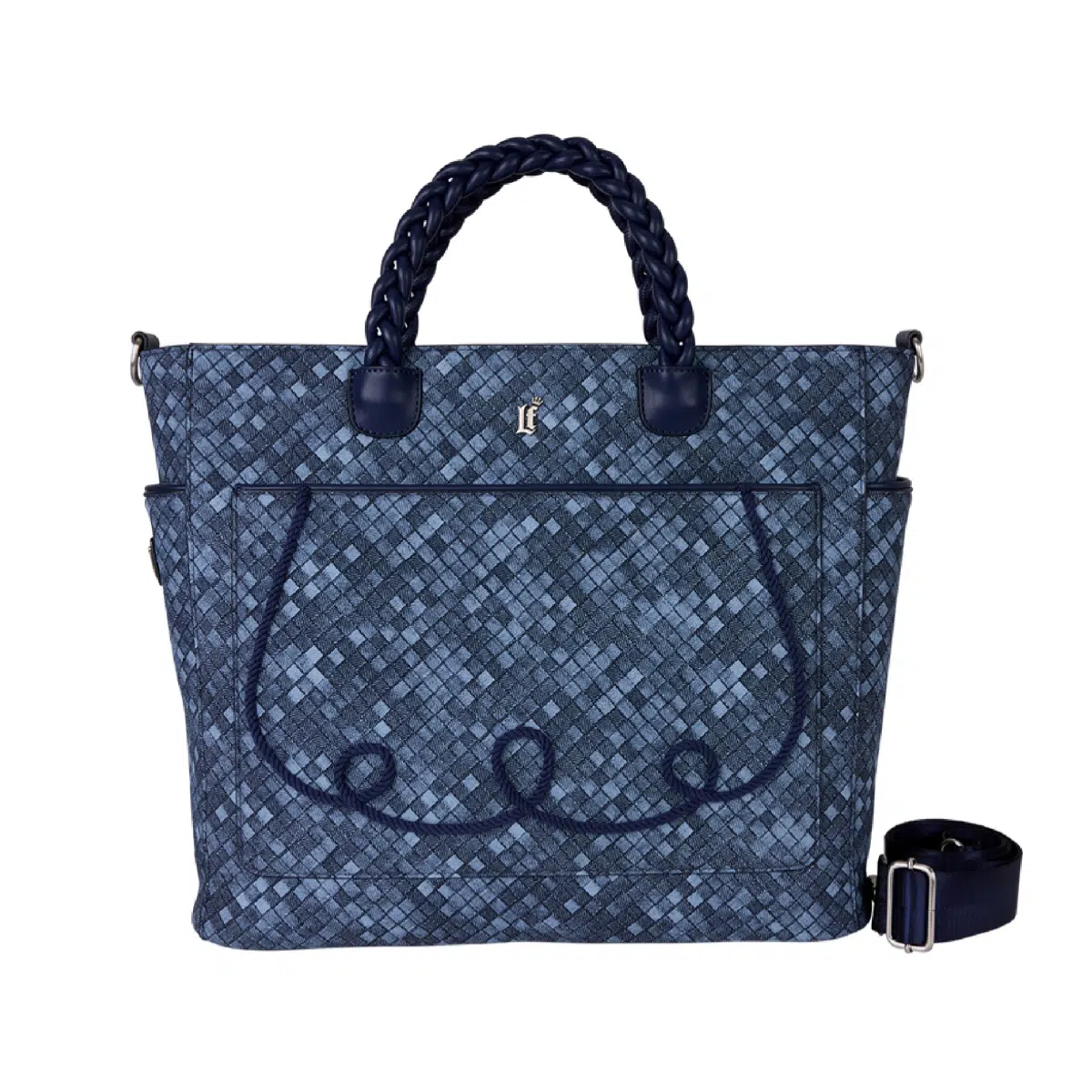 Loungefly Blue Checkered Convertible Backpack & Tote Crossbody Bag