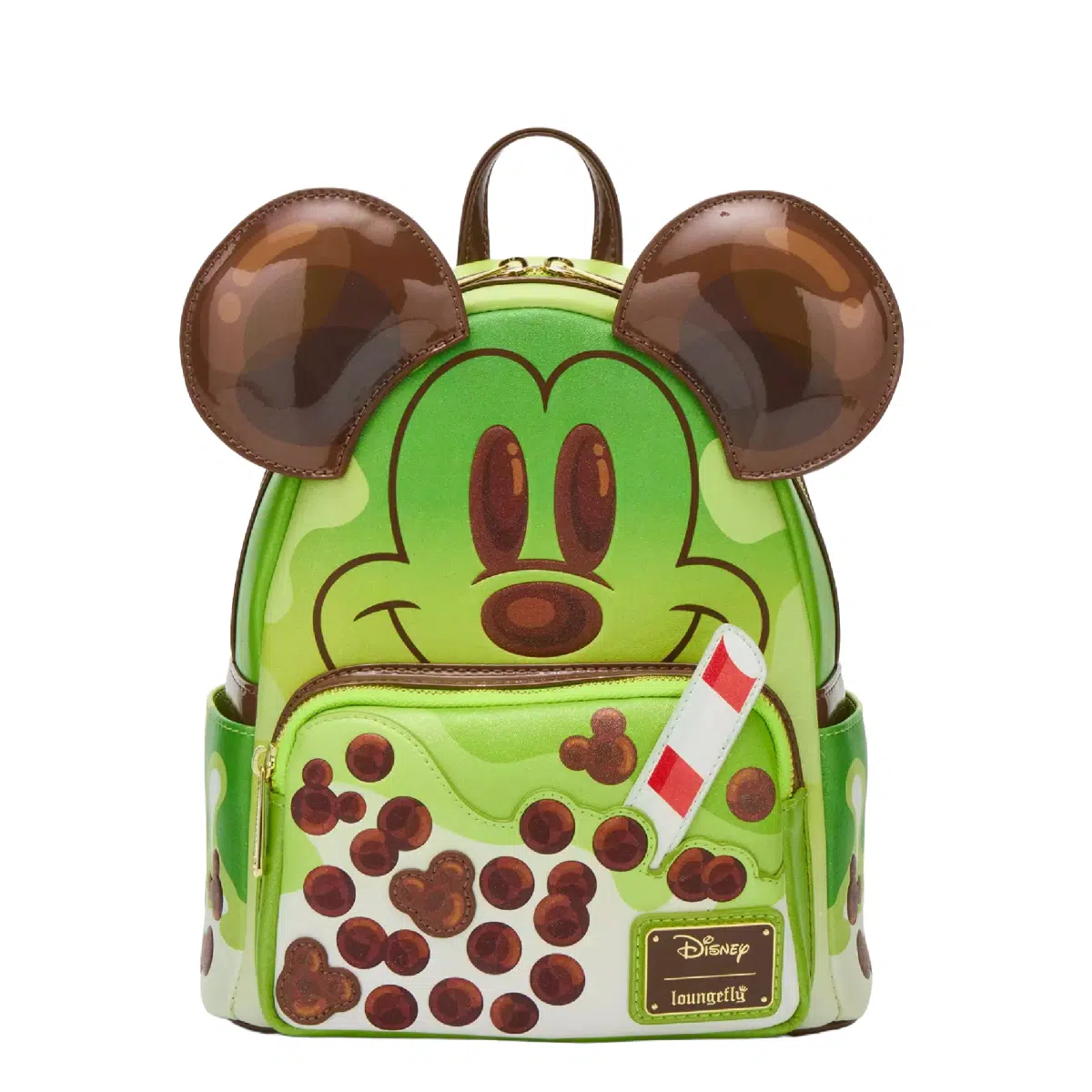 Loungefly Disney Mickey Mouse Green Tea Boba Figural Mini Backpack