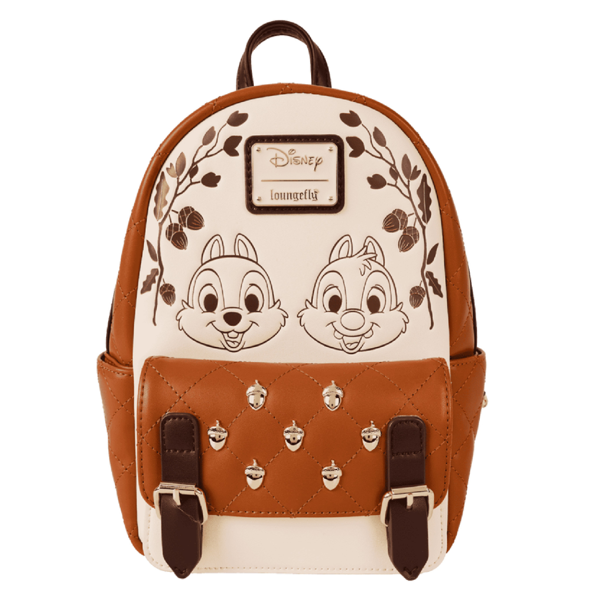 Loungefly Chip 'n' Dale Acorn Quilted Texture Mini Backpack