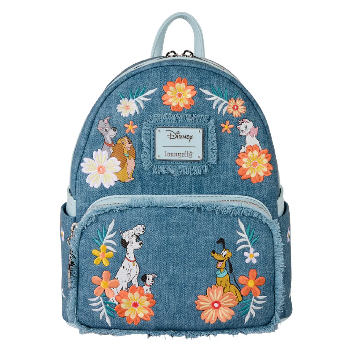 Loungefly Disney Dogs & Cats Floral Fringe Mini Backpack