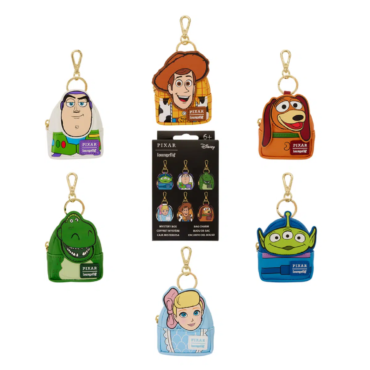 Loungefly Toy Story 30th Anniversary Cosplay Mystery Mini Backpack Keychain Charm (1 Random Charm Per Box)