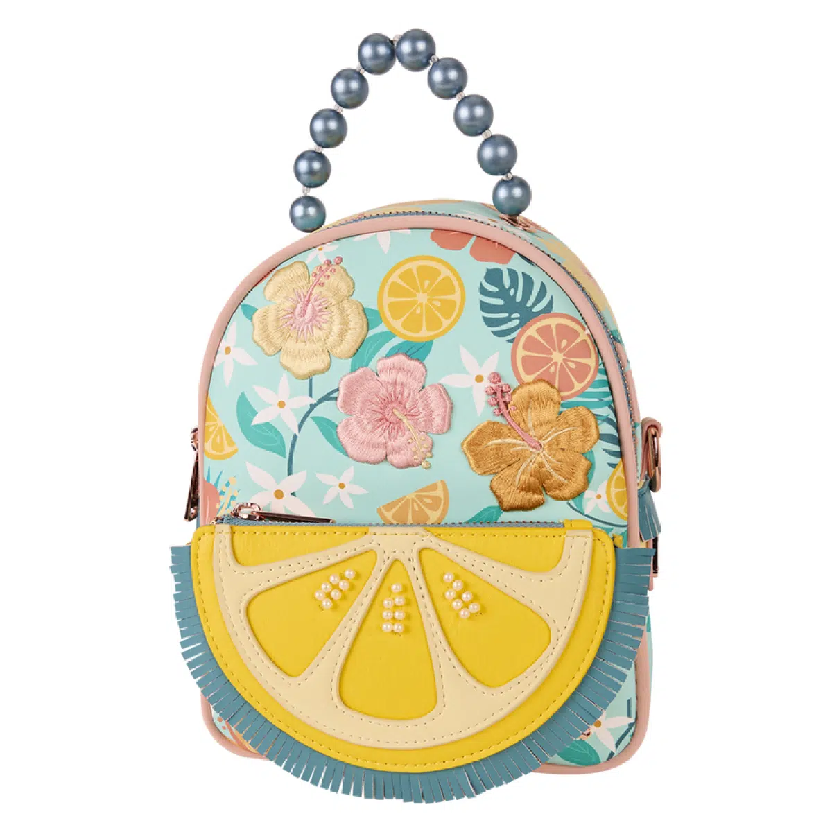 Loungefly Tropical Lemon Floral Convertible Mini Backpack & Crossbody