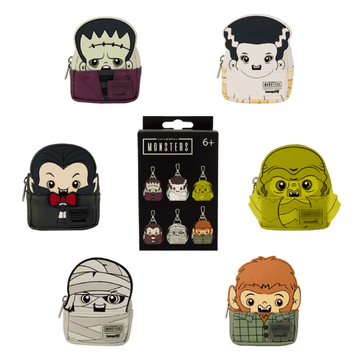 Loungefly Universal Monsters Cosplay Mystery Mini Backpack Keychain Charm (1 Random Charm Per Box)