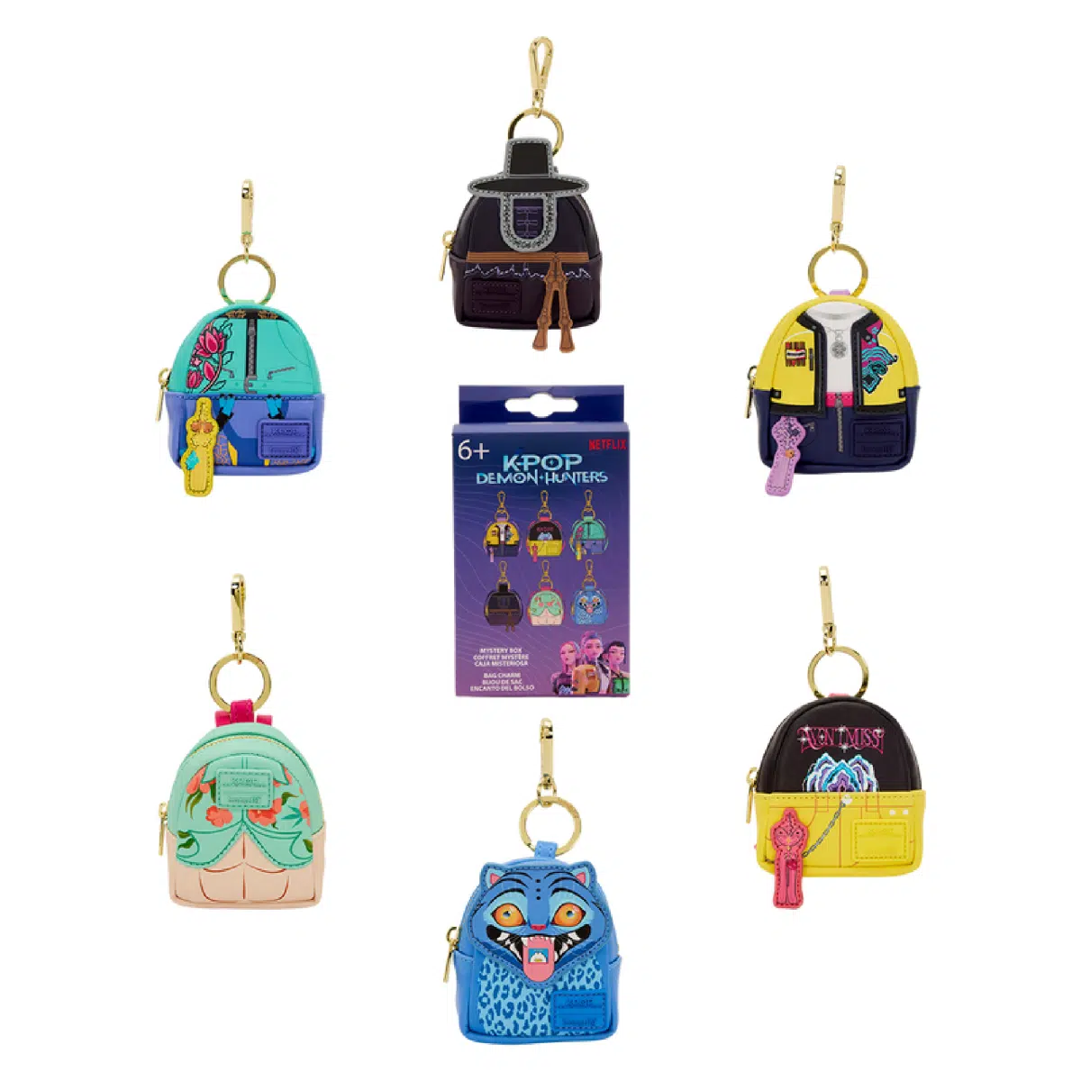 Loungefly KPop Demon Hunters Cosplay Mystery Mini Backpack Keychain Charm (1 Random Charm Per Box)