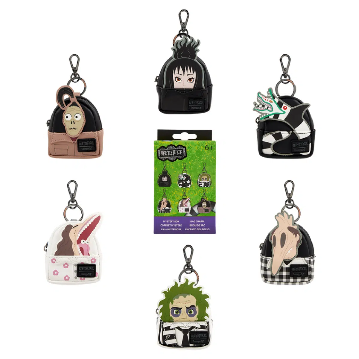 Loungefly Beetlejuice Exclusive Cosplay Mystery Mini Backpack Keychain Charm (1 Random Charm Per Box)