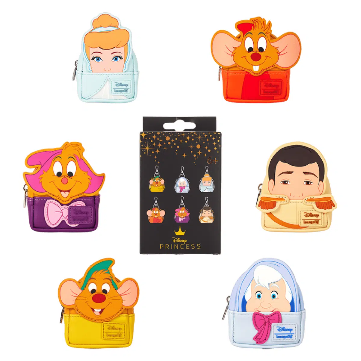 Loungefly Cinderella 75th Anniversary Cosplay Mystery Mini Backpack Keychain Charm (1 Random Charm Per Box)