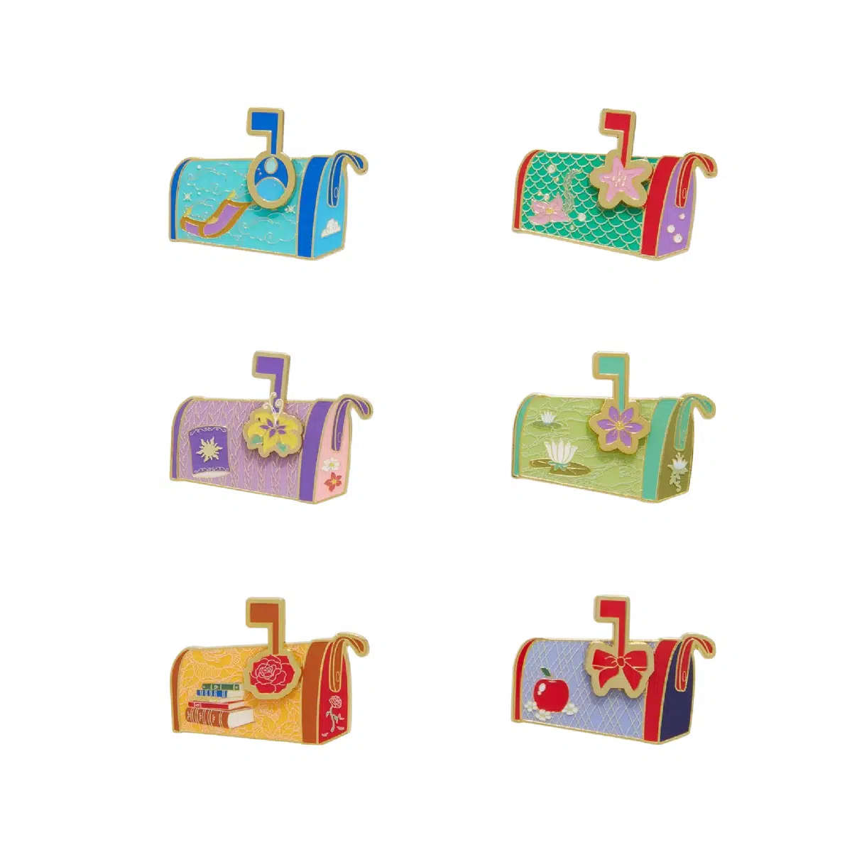 Loungefly Disney Princess Mailbox Blind Box Moving Enamel Pin (1 Random Pin Per Box)