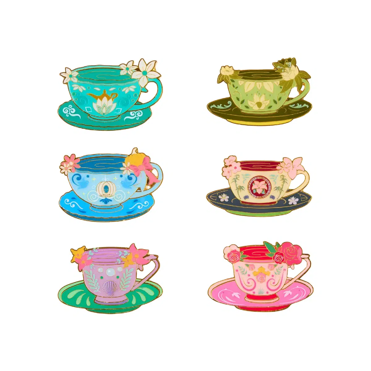 Loungefly Disney Princess Teacups Blind Box Enamel Pin (1 Random Pin Per Box)