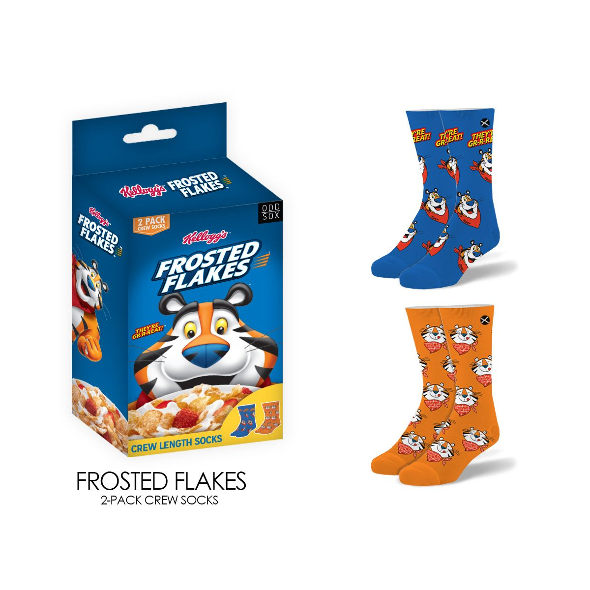 ODDMART Kellogg Frosted Flakes 2-Pack (Size L Fits: Mens 8-12 / Womens 10-13)
