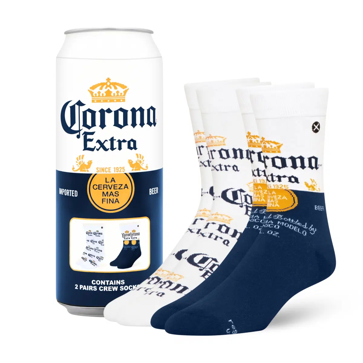 ODDMART Corona Crew Socks 2-Pack (Size L Fits: Mens 8-12 / Womens 10-13)