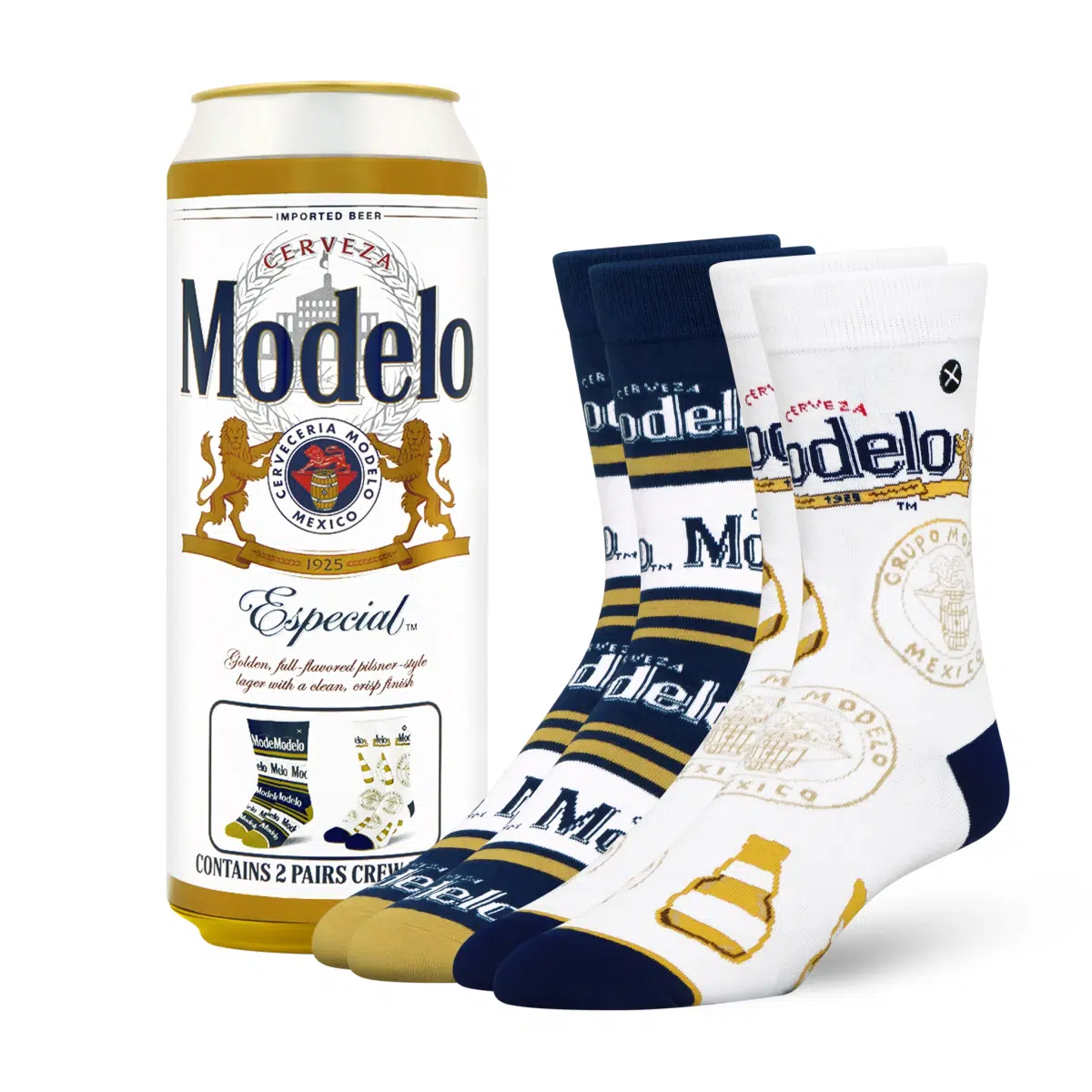 ODDMART Modelo Crew Socks 2-Pack (Size L Fits: Mens 8-12 / Womens 10-13)