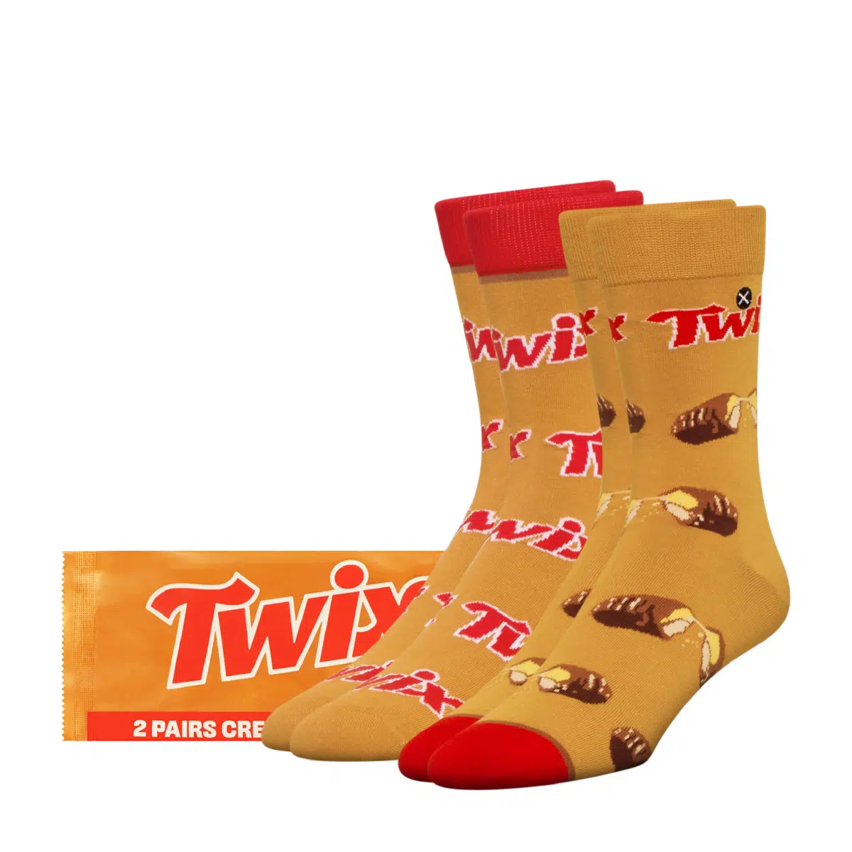 ODDMART Twix Crew Socks 2-Pack (Size L Fits: Mens 8-12 / Womens 10-13)