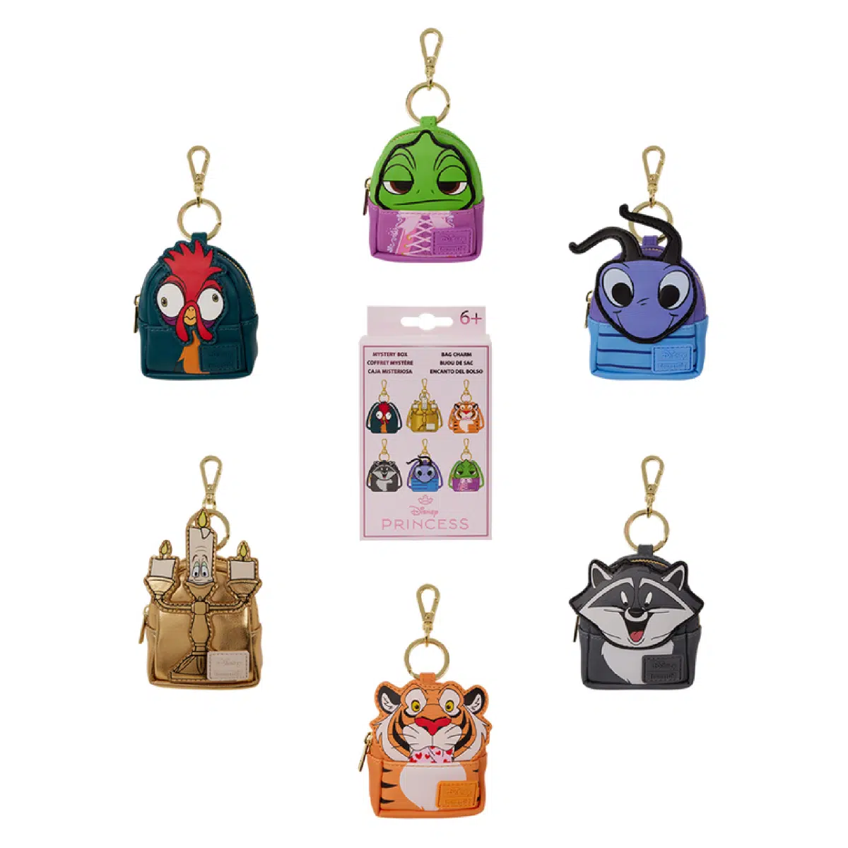 Loungefly Disney Princess Sidekicks Cosplay Mystery Mini Backpack Keychain Charm (1 Random Charm Per Box)