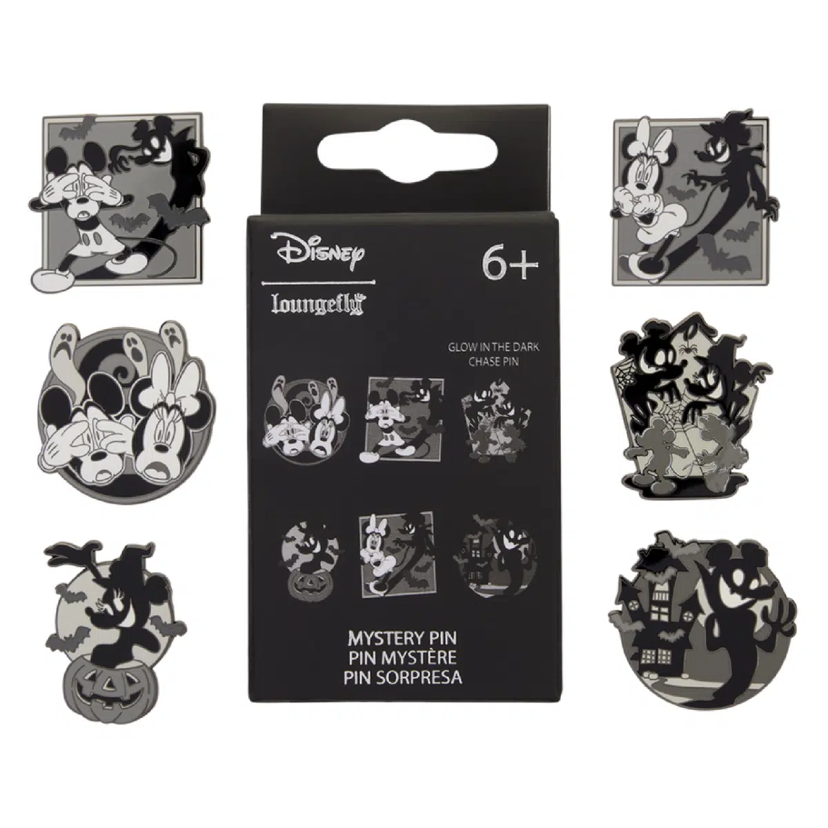 Loungefly Mickey & Minnie Mouse Ghost Glow Mystery Box Pin (1 Random Pin Per Box)