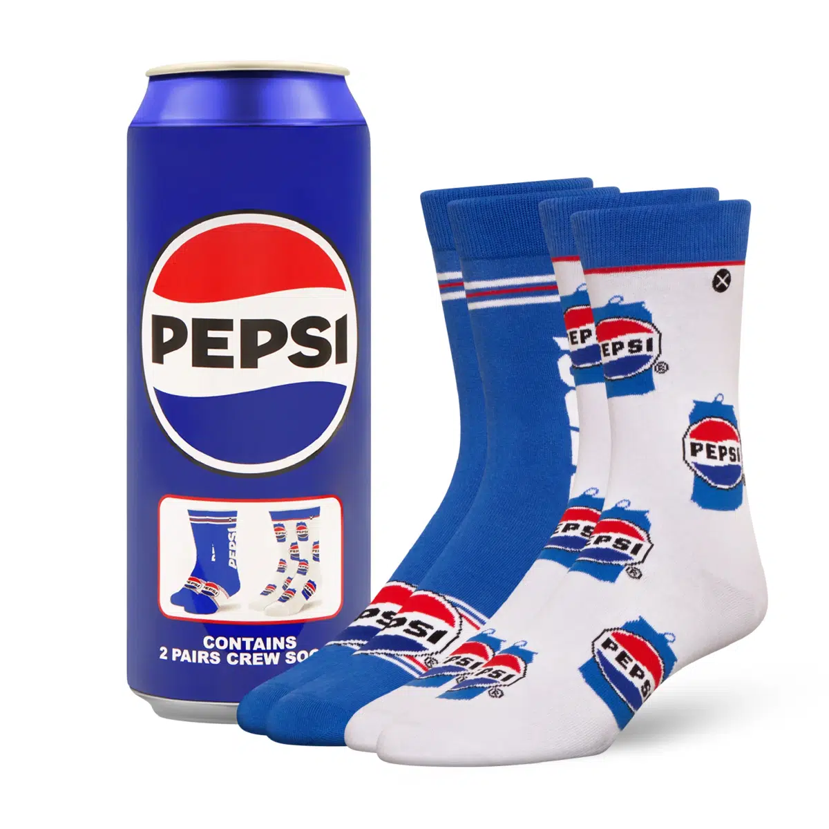 ODDMART Pepsi Crew Socks 2-Pack (Size L Fits: Mens 8-12 / Womens 10-13)