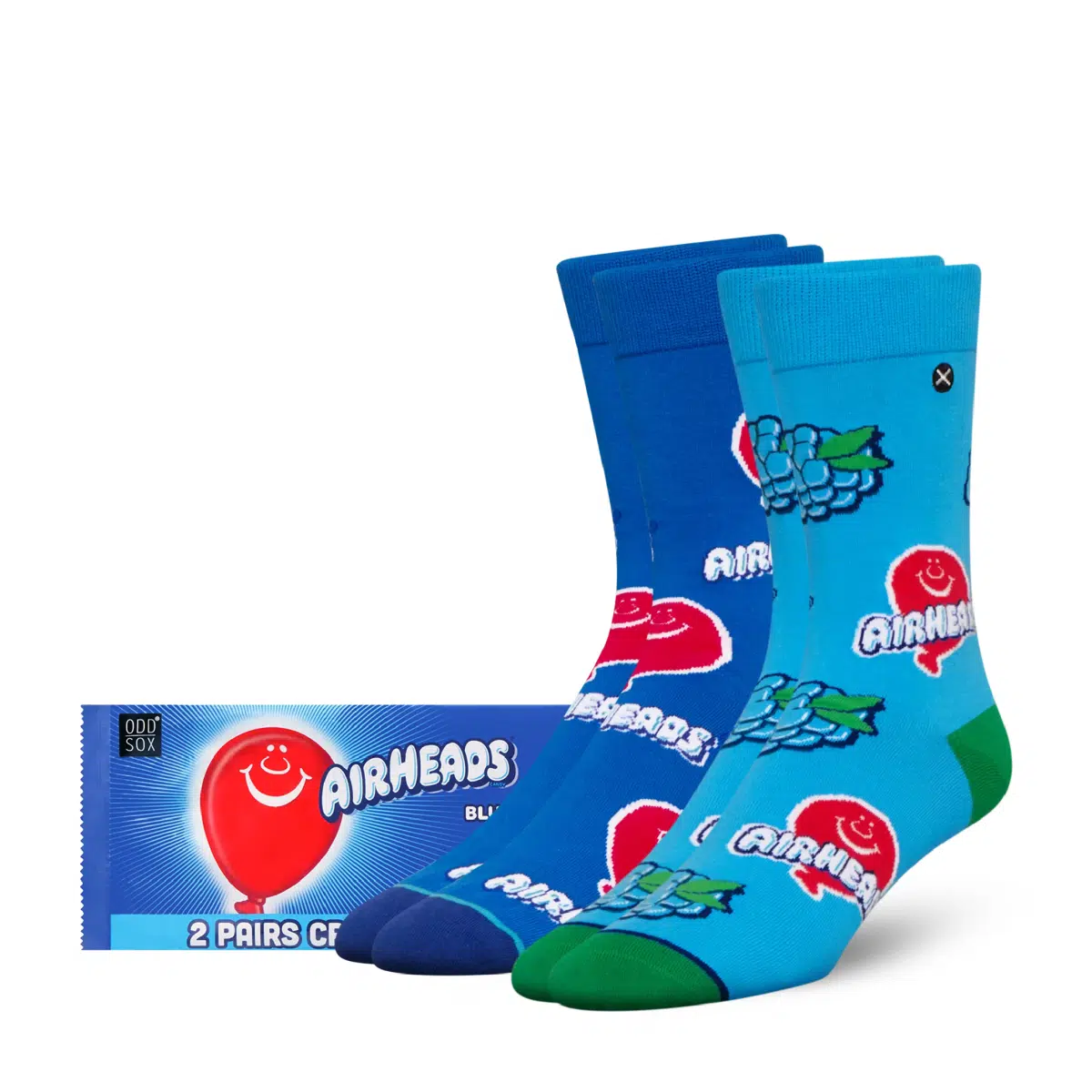 ODDMART Airheads Crew Socks 2-Pack (Size L Fits: Mens 8-12 / Womens 10-13)