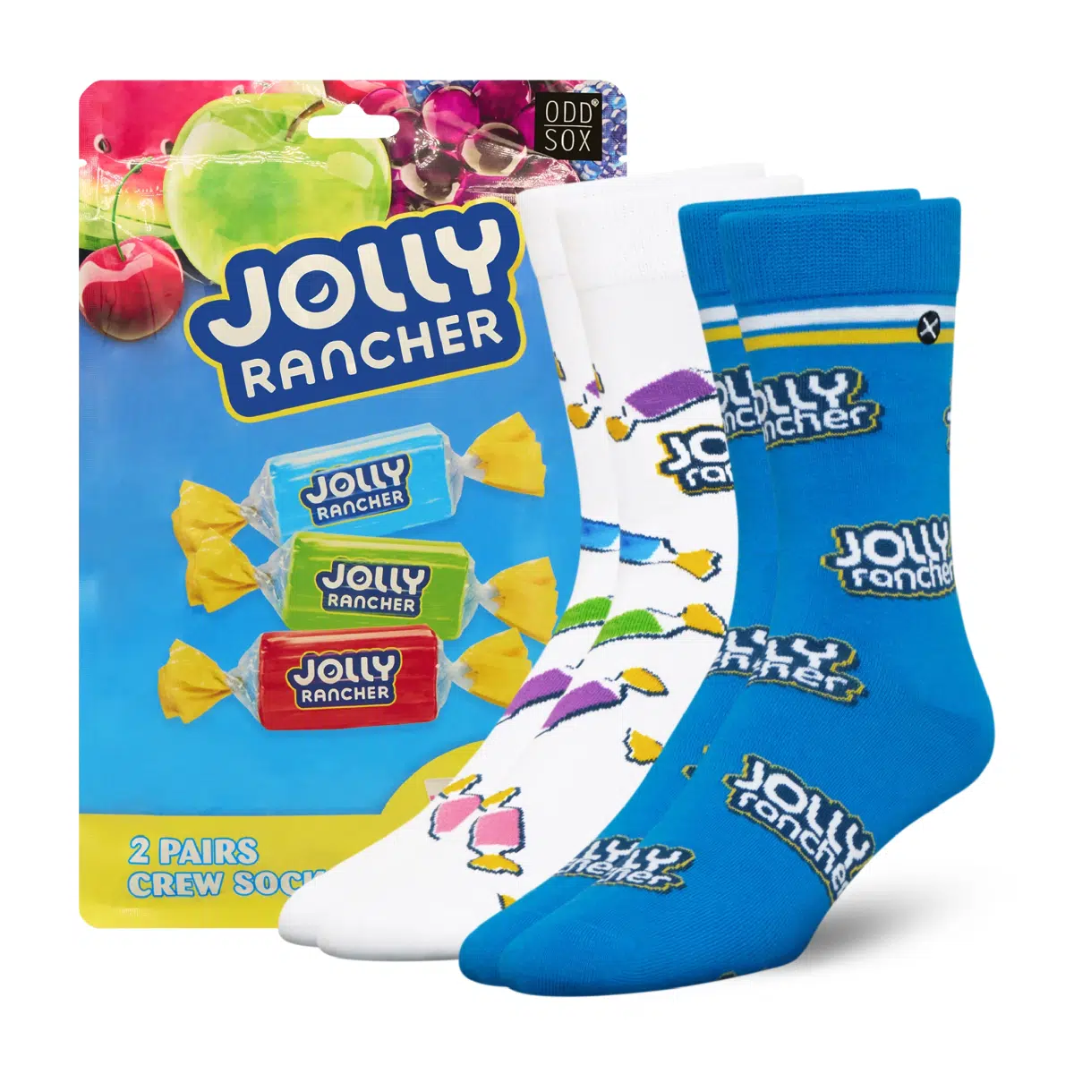 ODDMART Jolly Rancher Crew Socks 2-Pack (Size L Fits: Mens 8-12 / Womens 10-13)
