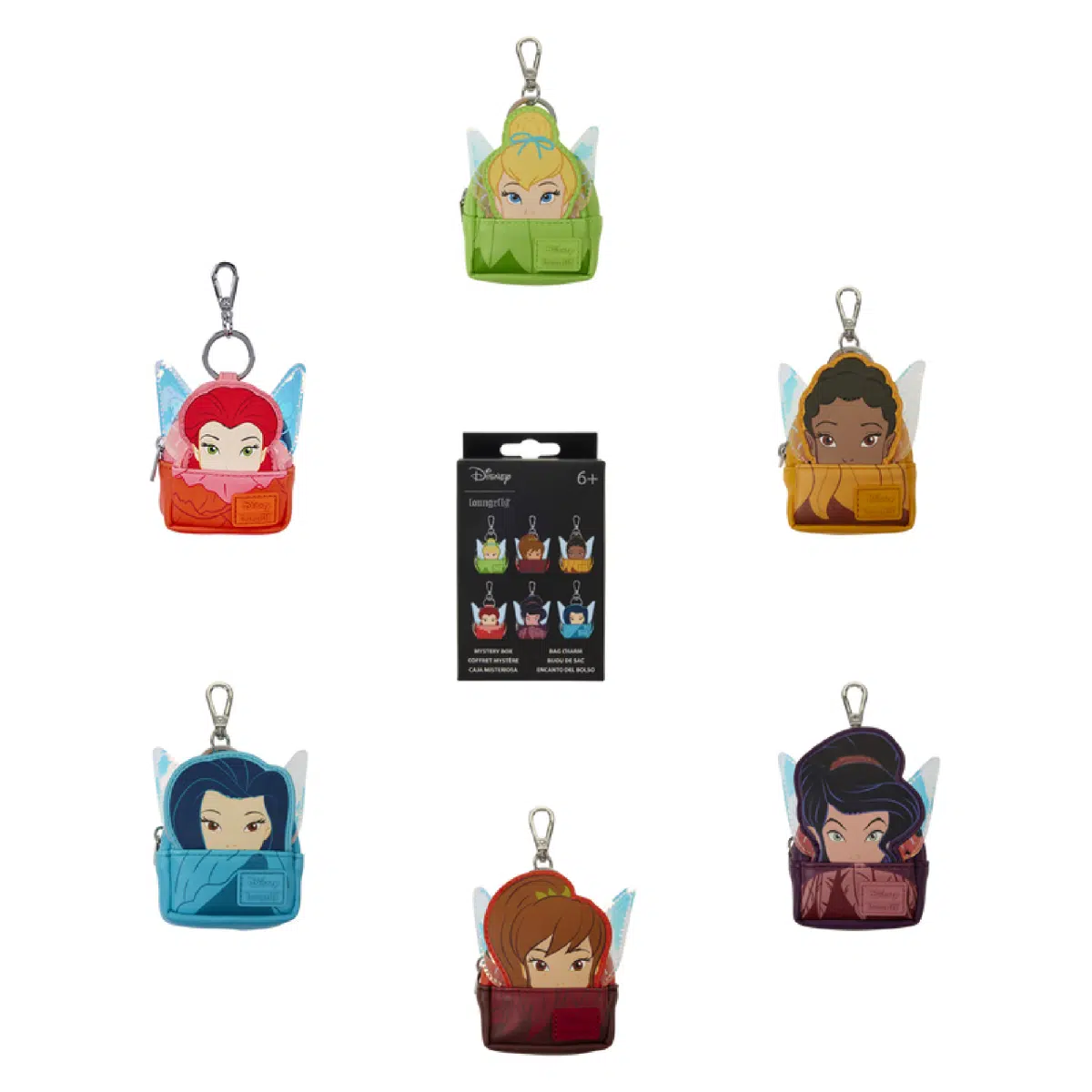 Loungefly Disney Fairies Cosplay Mystery Mini Backpack Keychain Charm (1 Random Charm Per Box)