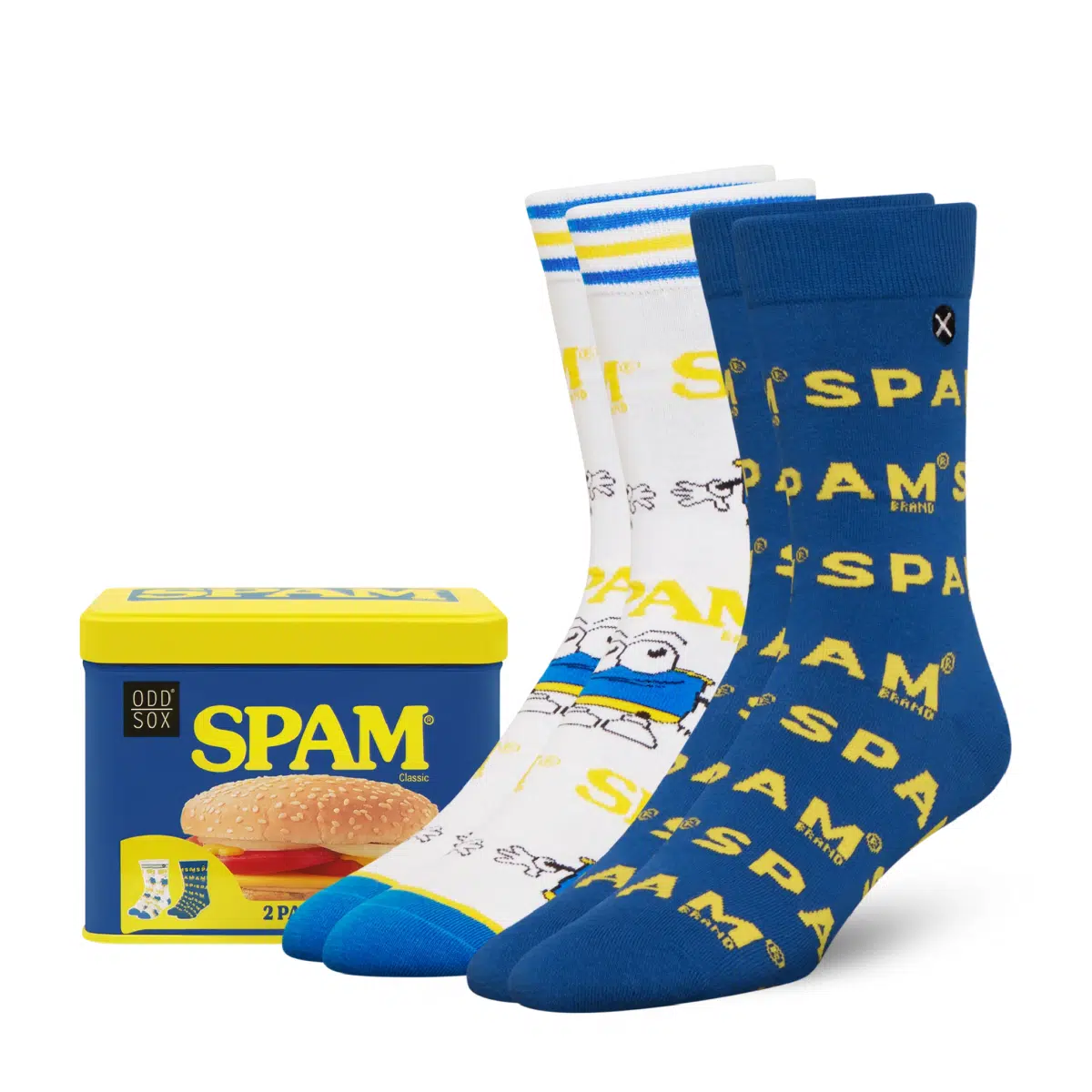 ODDMART SPAM Crew Socks 2-Pack (Size L Fits: Mens 8-12 / Womens 10-13)