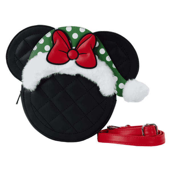 Loungefly Minnie Mouse Polka Dot Santa Hat Quilted Crossbody Bag